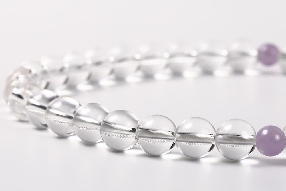 【意匠京念珠板倉】京念珠 数珠 女性用 水晶 藤雲石入 念珠袋セット・桐箱&証明書付（京都府伝統産業優秀技術継承）