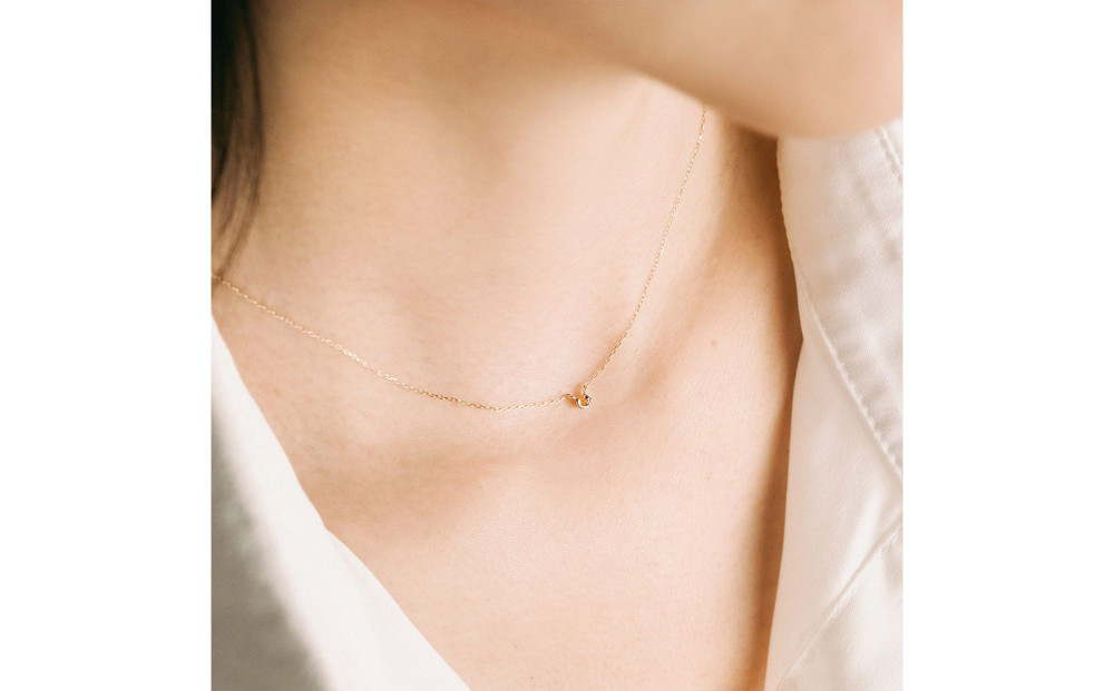 【心葉/京都kokoroba kyoto】K10 天然ダイヤモンド×馬蹄ネックレス「イエローゴールド」