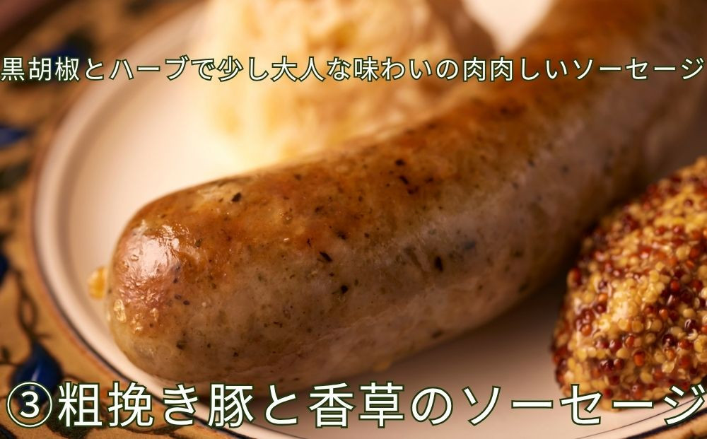 【ジャングルケイブ】肉感たっぷり 手作り無添加ソーセージ3種×2本(各約100g)｜京都 御所南 ソーセージとお肉の店 人気セット [ 手作り無添加ソーセージ 食べ比べ 1.スタンダード 2.鶏と瀬戸内レモンピール 3.豚粗挽き肉と香草 無添加 肉肉しい おいしい グルメ 人気 おすすめ ギフト プレゼント お取り寄せ 通販 送料無料 ふるさと納税 ］