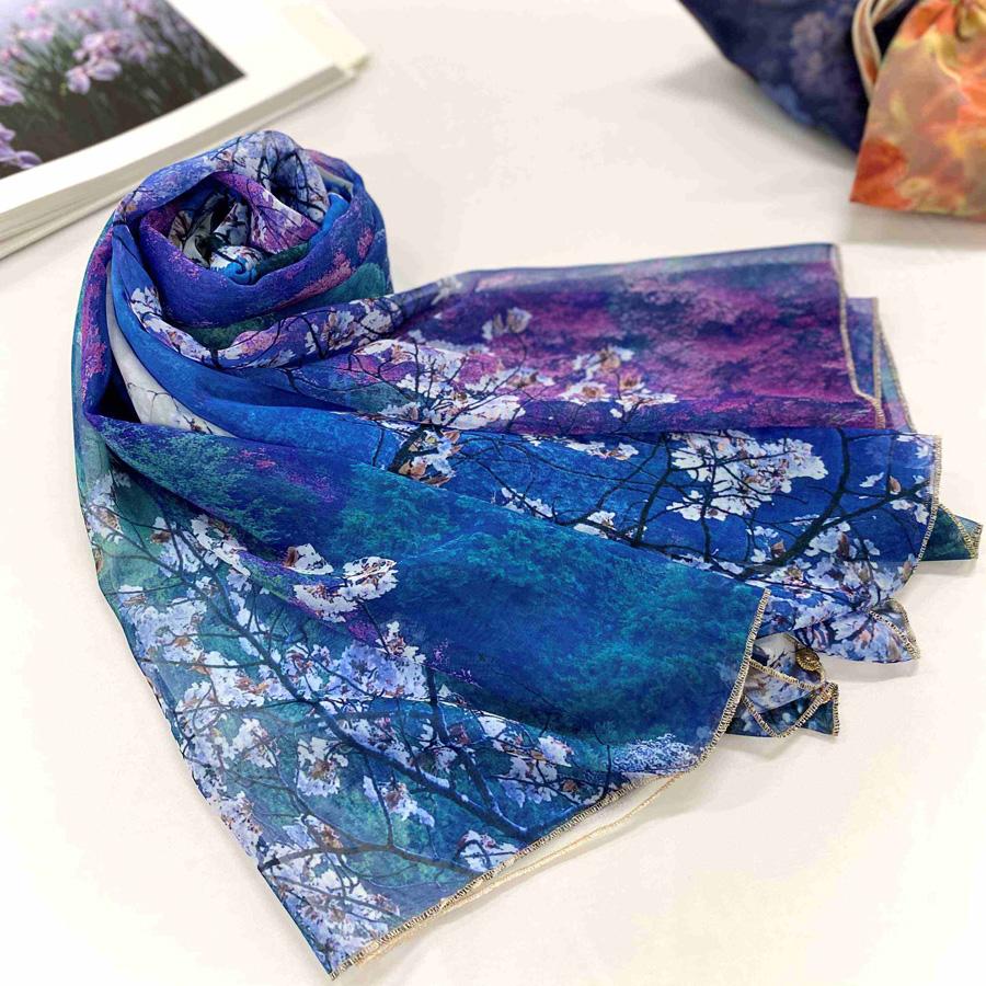 【マルナカ商事】京都スカーフ　「高雄　～桜～」1枚