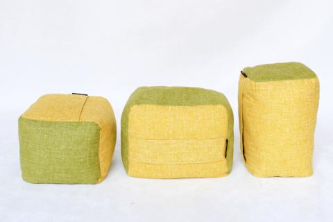 【洛中高岡屋】３つの高さで寛げるアイテム『コロミィ』（萌黄＆菜の花）