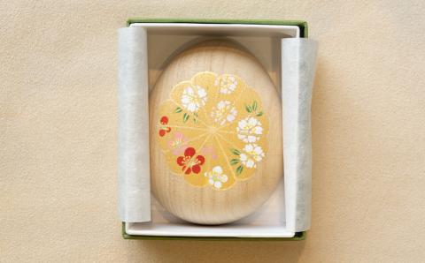 【箱藤商店】桐製たまご箱（菊文様）〈京都日本画絵師絵付け〉