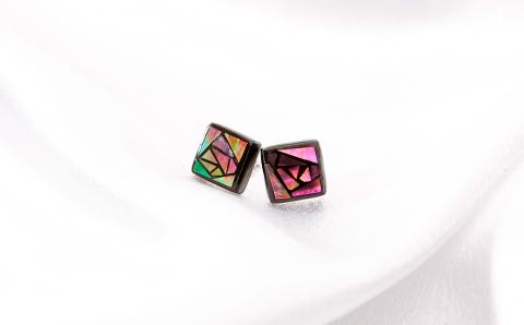 【伝統工芸を応援！】【嵯峩螺鈿・野村】螺鈿ジュエリー（ピアス・ばら）