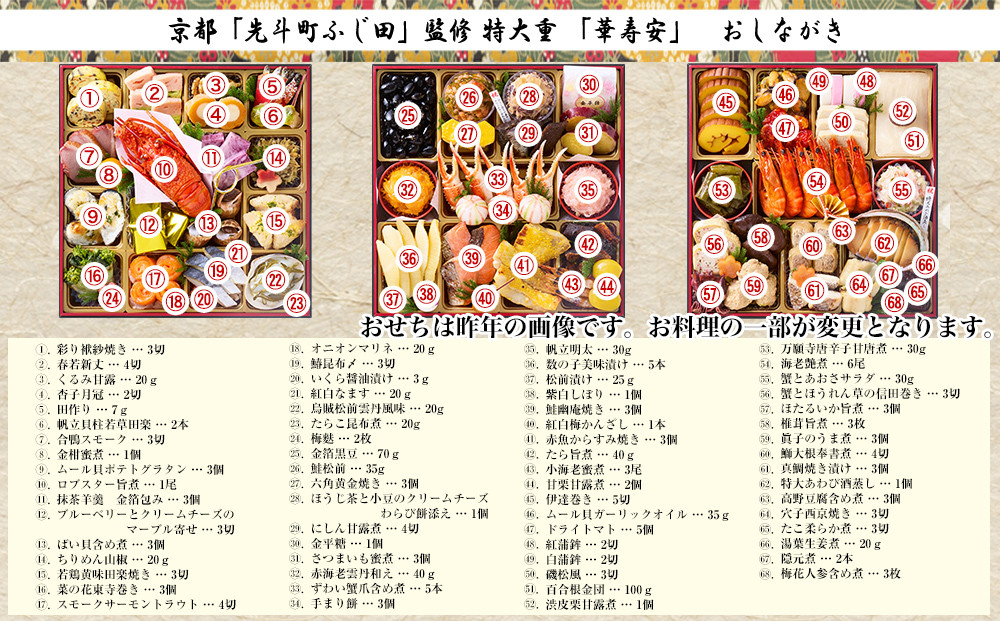 【京都・先斗町ふじ田監修】特大重「華寿安」5～6人前｜京都 本格料亭おせち 人気おせち［ 京都 料亭 特大おせち3段 5人 6人 懐石料理 京料理 グルメ 人気 おすすめ 2027 正月 お祝い お取り寄せ 通販 送料無料 年内配送 ふるさと納税 ］