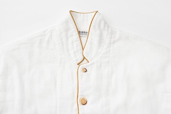 【大東寝具】京和晒綿紗 ガーゼパジャマ 2重合わせ 白 男女兼用サイズ（マスタード LL）［ 京都 寝具 老舗 パジャマ 人気 おすすめ ガーゼ 快眠 健康 やわらかい お取り寄せ 通販 送料無料 ふるさと納税 ］