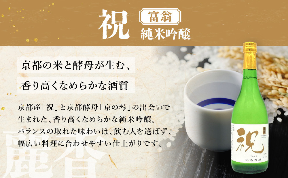 【吟醸酒房 油長】京都伏見の酒 京の酒米「祝」 純米吟醸飲み比べセット ［ 京都 伏見 酒房 飲み比べ 純米吟醸 人気 おすすめ お酒 日本酒 地酒 ご当地 酒蔵 酒造 ギフト プレゼント お取り寄せ 通販 送料無料 ふるさと納税 ］