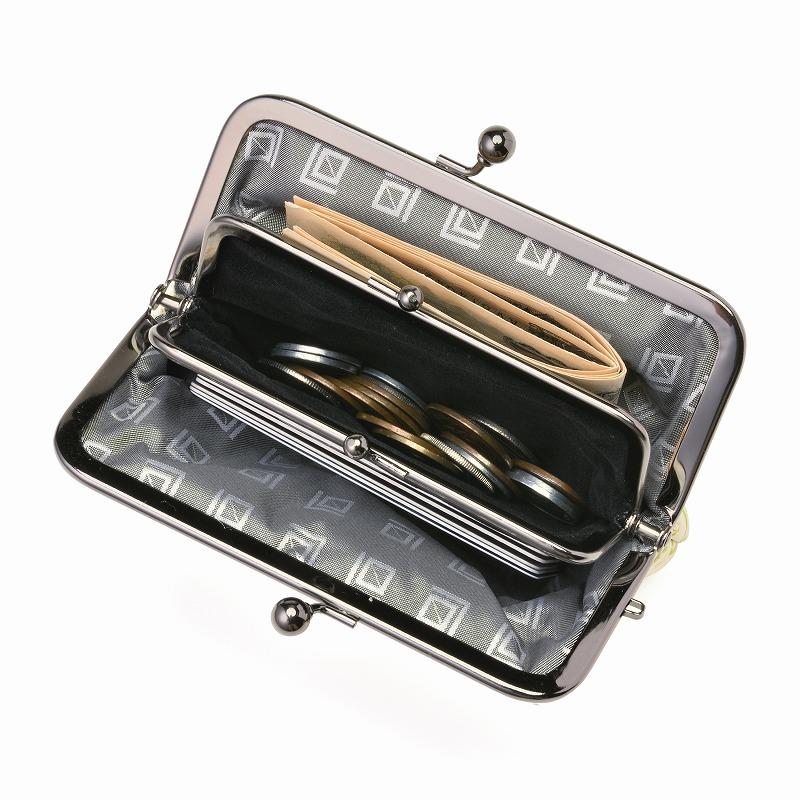 【荒川】 京都ならでは！ふっくらふくれ織親子がま口 鉾柄【白×紫】