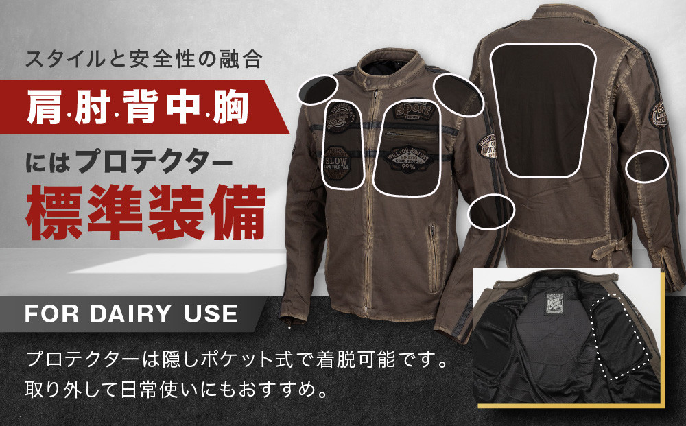 【デグナー】コットンジャケット[23SJ-6]〈カーキ・XLサイズ〉｜京都 バイクギア 人気ブランド バイク［ 京都 バイク バイクギア 人気 おすすめ ツーリング ライダー バイカー お取り寄せ 送料無料 ふるさと納税 ］