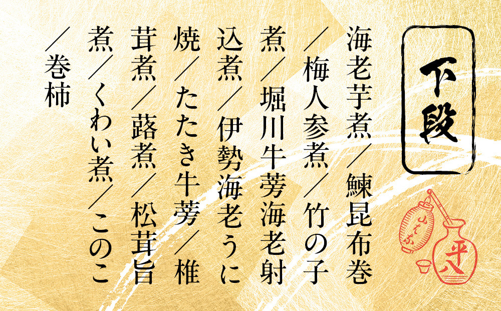 【山ばな平八茶屋】おせち「松」三段重 6～8人前 | 京都 老舗料亭 本格おせち 人気おせち［ 料亭おせち三段 豪華 美食 グルメ おいしい 大人数 6人 7人 8人 人気 おすすめ 2026 正月 お祝い お取り寄せ 通販 送料無料 年内配送 ふるさと納税 ］