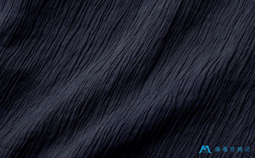 【YAMASHIRO】藤巻百貨店別注 スタンドカラーシャツ（麻100％ 京ちぢみ・ネイビー）