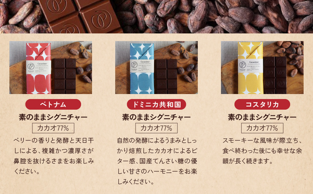 【Premarché Cacaolate Lab】国際コンテスト入賞店の手づくりチョコレート 産地食べ比べ3枚セット ＜セットB＞｜京都 チョコレート専門店 人気セット［ 手作りチョコ カカオ産地食べ比べ おいしい 人気 おすすめ お菓子 洋菓子 スイーツ お取り寄せ 通販 送料無料 ふるさと納税 ］