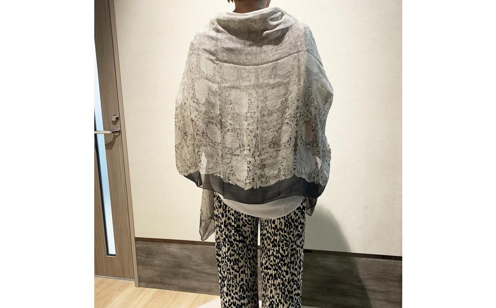 【京都丸紅】V&Aシルクオーガンジーショール（モノトーン）