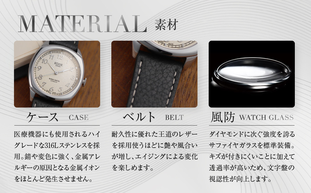 【KUOE】アンティーク腕時計 ROYAL SMITH 90-008 シルバー×シルバー｜京都発 腕時計 メディア掲載多数 人気ブランド おしゃれ［ アンティークデザインウォッチ 自動巻き 34mm ケース 男女兼用 おすすめ プレゼント お祝い お取り寄せ 通販 送料無料 ふるさと納税 ］