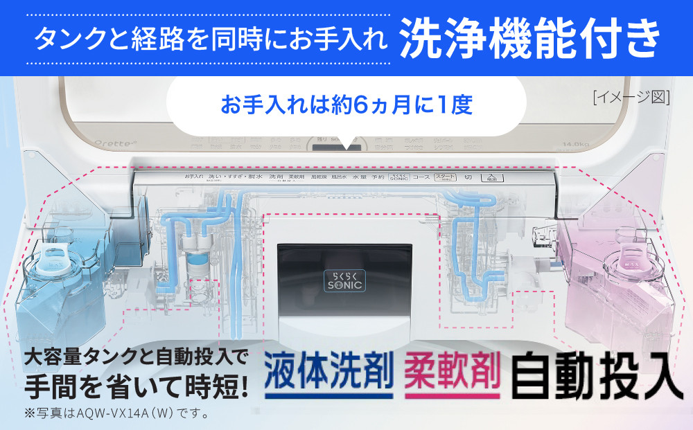 【AQUA】全自動洗濯機 超音波洗浄らくらくSONIC＆洗剤自動投入機能搭載！8kg ホワイトAQW-VX8A［ 京都 アクア 洗濯機 縦型洗濯機 人気 おすすめ 自動投入 超音波 洗浄 家電 お取り寄せ 通販 送料無料 ふるさと納税 ］