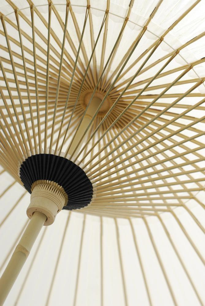 【日吉屋】特選番傘（白） 名入れあり（タイプA・C)