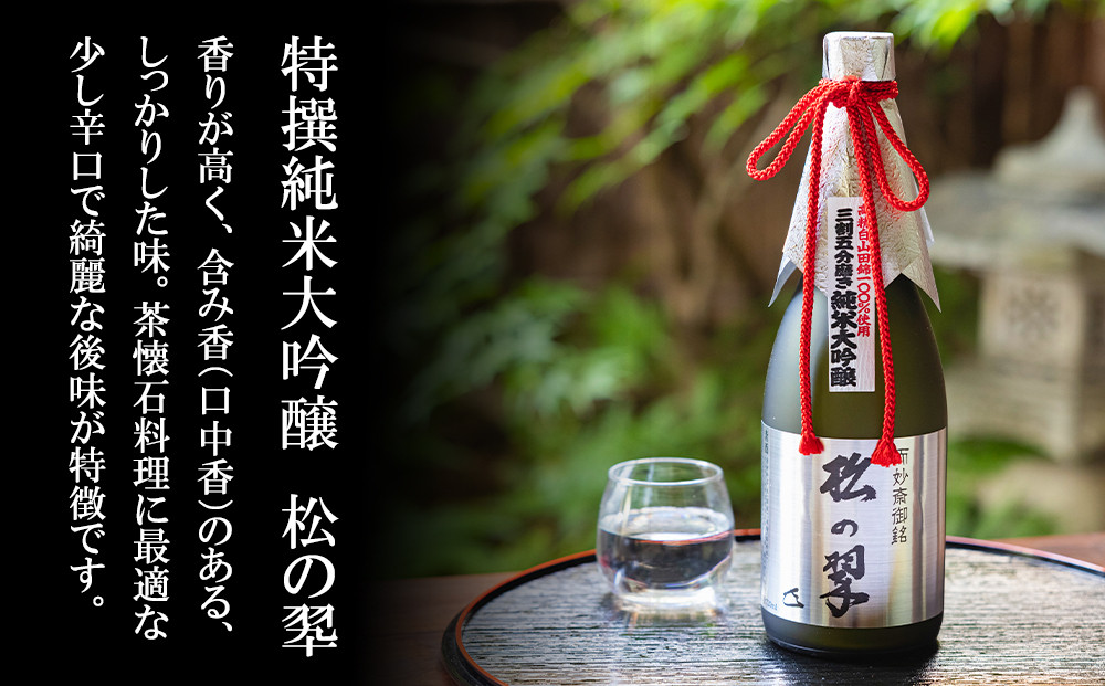 【山本本家】超特撰 純米大吟醸 松の翠・神聖 京都産祝純米大吟醸(720ml×2本)［ 京都 京都市 伏見 日本酒 酒 お酒 さけ sake 逸品 人気 おすすめ お取り寄せ ギフト プレゼント 贈答 贈り物 お祝い 内祝い ご自宅用 ご家庭用 飲み比べ 送料無料 ふるさと納税 ］