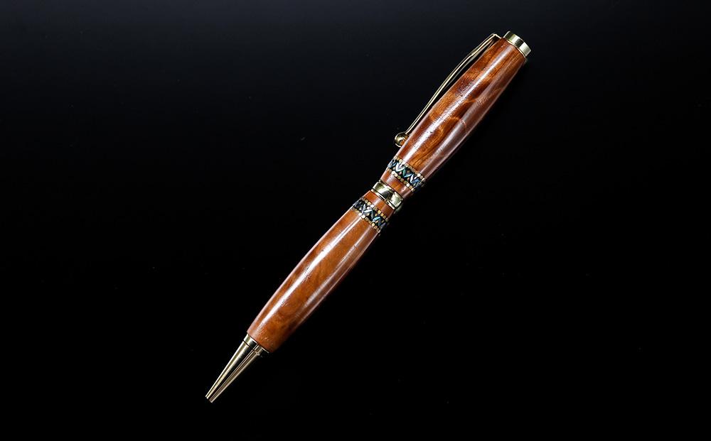 【伝統工芸を応援！】【嵯峩螺鈿・野村】螺鈿ボールペン 屋久杉