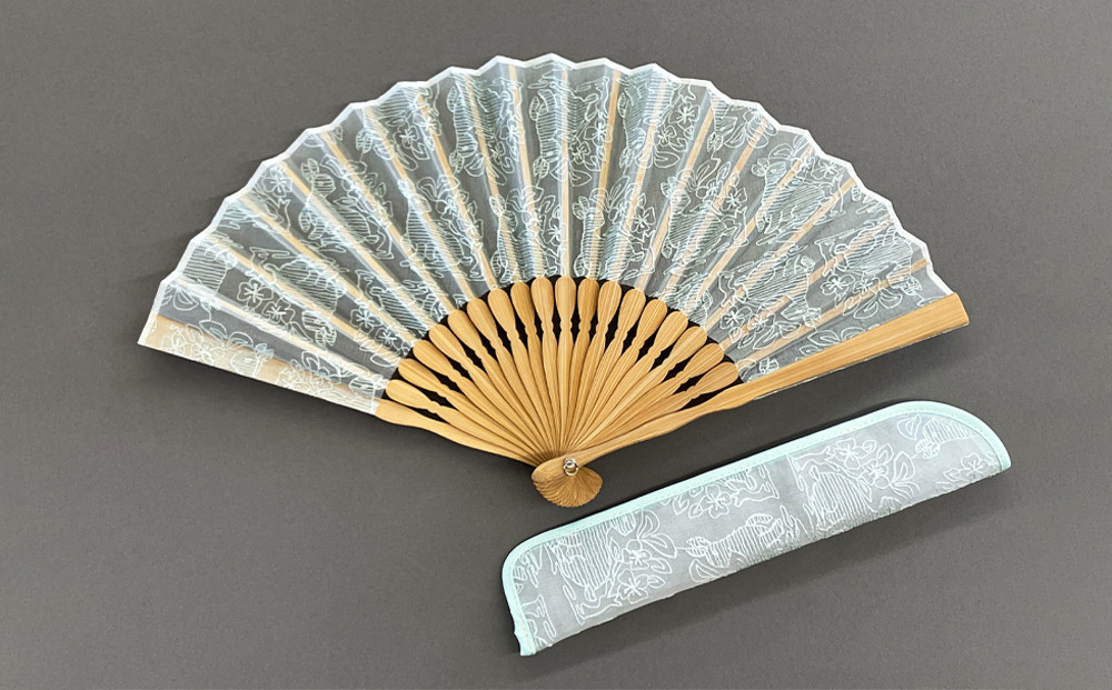 【伊と幸】《白生地の老舗が贈る》染め透扇子(花莵/瓶覗色)［ 京都 老舗 京扇子 人気 おすすめ 刺繍 和装 着物 絹 ギフト お取り寄せ 通販 送料無料 ふるさと納税 ］