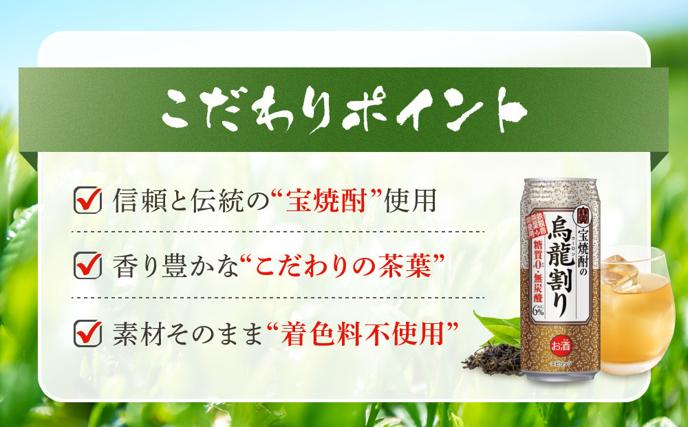 【宝酒造】宝焼酎の烏龍割り（480ml×24本）［タカラ 京都 お酒 チューハイ 缶チューハイ 酎ハイ サワー お茶 ウーロン 人気 おすすめ 定番 おいしい ギフト プレゼント 贈答 ご自宅用 お取り寄せ ふるさと納税 ］