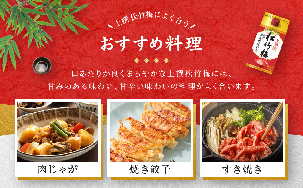 【宝酒造】上撰松竹梅「サケパック」（900ML紙パック×6本）［ タカラ 京都 お酒 日本酒 清酒 人気 おすすめ 定番 おいしい ギフト プレゼント 贈答 ご自宅用 お取り寄せ ふるさと納税 ］
