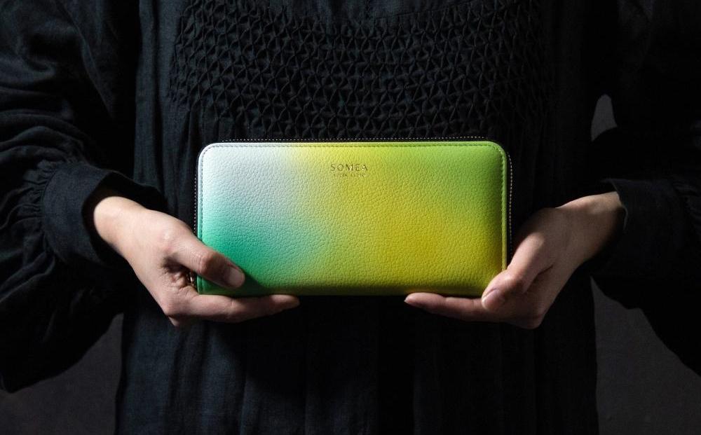 【池内友禅】SOMEA brume レモン 長財布｜京都 友禅染 ブランド 財布 人気［ 京都 サイフ おすすめ 革製品 本格 通勤 雑貨 高級 男女兼用 お取り寄せ 通販 送料無料 ふるさと納税 ］