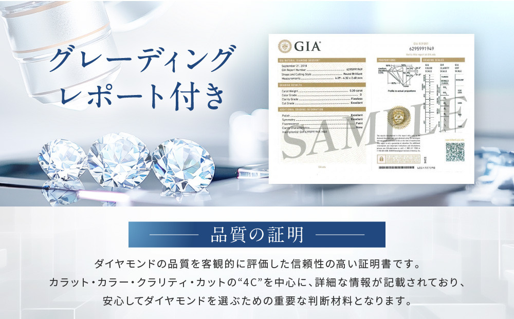 【京セラ】天然ダイヤモンド ネックレス【1.0カラット最高品質/一粒/ベネチアンチェーン/4月誕生石/グレーディングレポート付き/JOOD1321-FU】