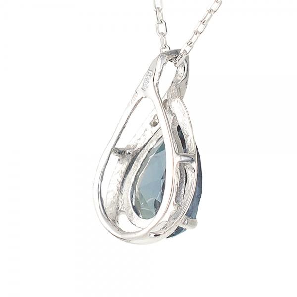 【京セラ】クレサンベール〈アレキサンドライト・天然ダイヤモンド〉ペンダント【ペアシェイプ/プラチナ/メレダイヤ3石/6月誕生石】