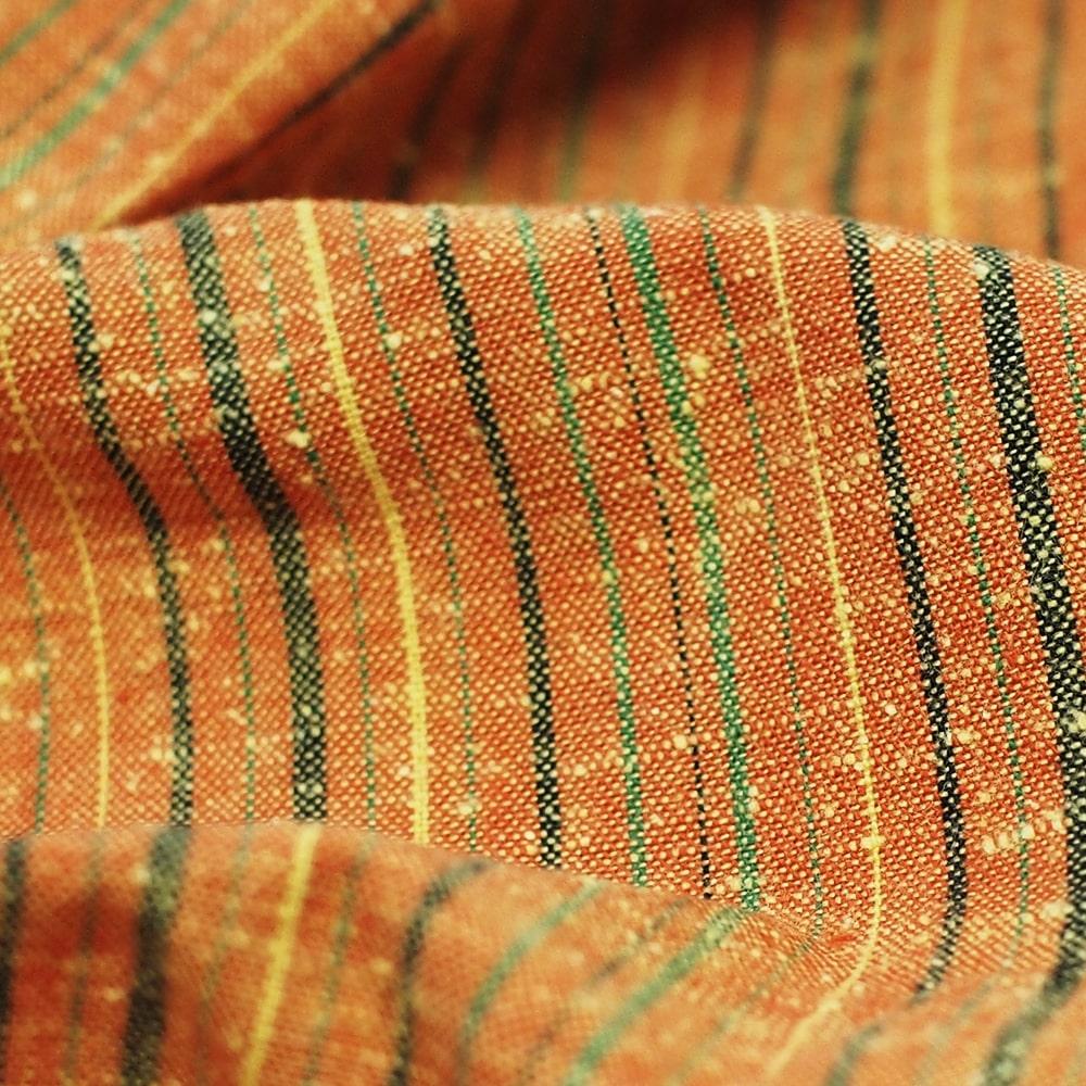 【工夫庵】唐桟縞（とうざんじま）座布団 オレンジ（2枚セット）（OR）