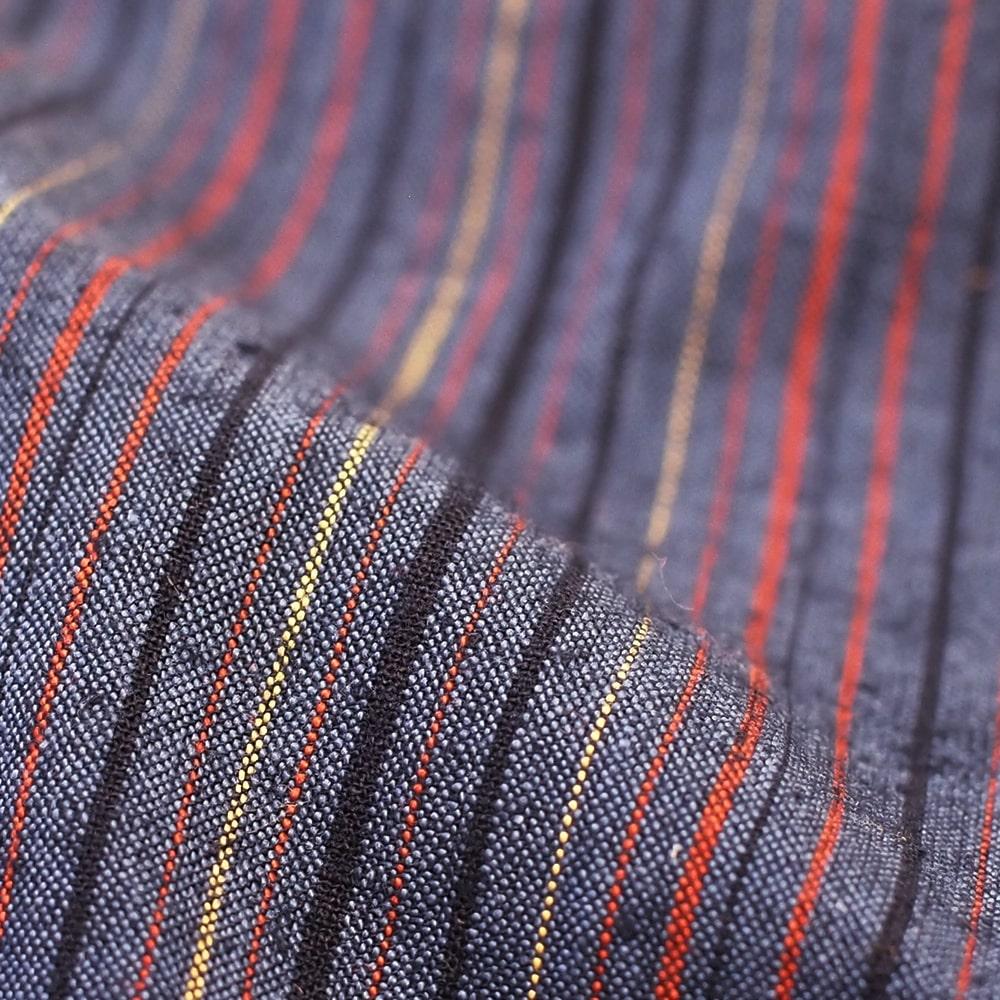 【工夫庵】唐桟縞（とうざんじま）座布団 紺（2枚セット）（BB）