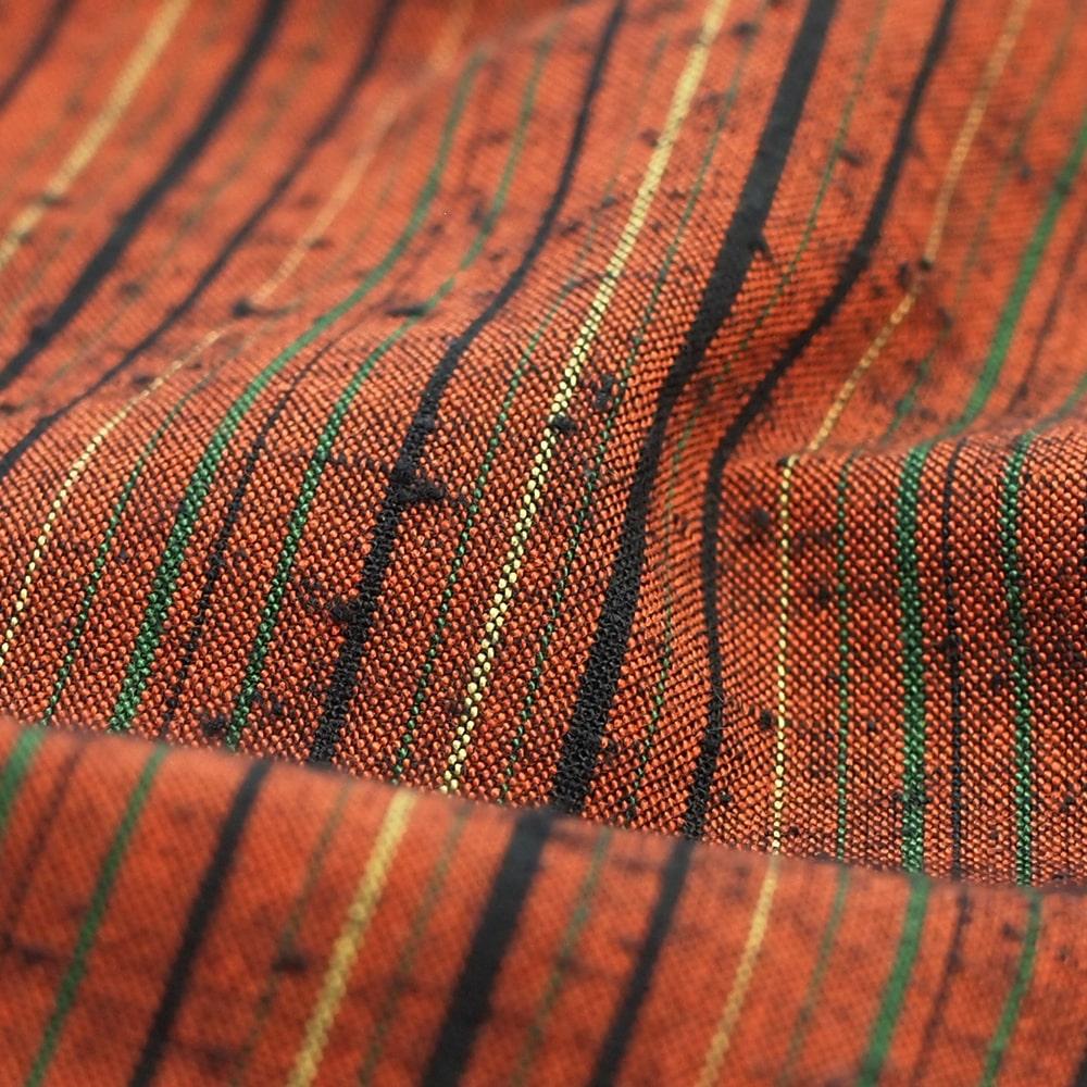 【工夫庵】唐桟縞（とうざんじま）座布団 えんじ（2枚セット）（EE）