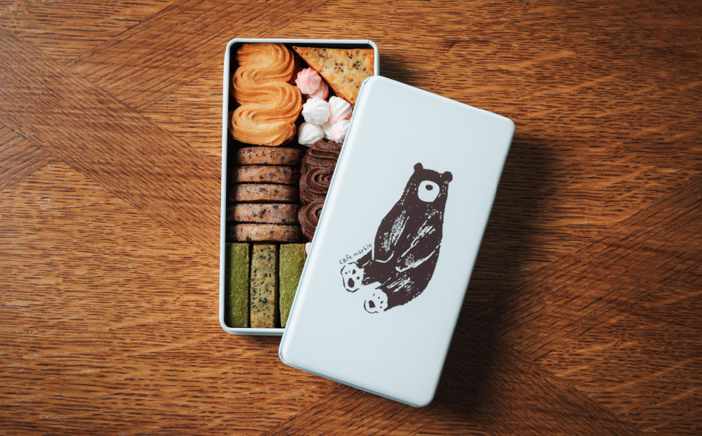 【cafe marble】クマのクッキー缶とドリップバッグ5個　（カフェマーブル）［ 京都 クッキー缶 人気カフェ かわいい 缶 人気 おすすめ ギフト プレゼント 贈答 手土産 コーヒー お取り寄せ お菓子 スイーツ 送料無料 ふるさと納税 ］