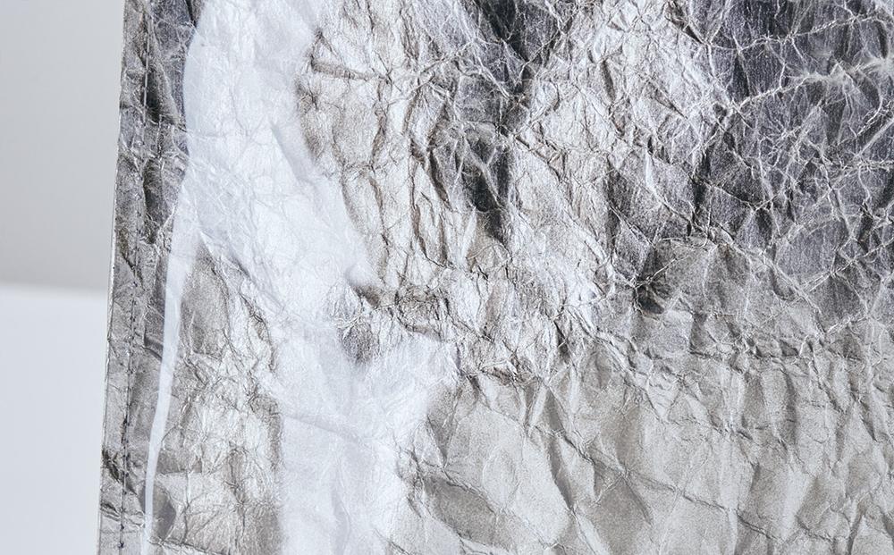 【KENTO HASHIGUCHI × 伝統工芸士】手もみ銀箔 ショッパーバッグ 縦（shopper bag）