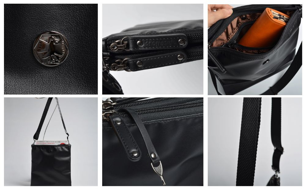 【onomasato】ツインポシェット M《men 軽量》/ マットブラック｜京都 ブランドバッグ 人気シリーズ［ 斜め掛け 撥水 耐久性あり 軽量 日常使い 人気 おすすめ ギフト プレゼント お取り寄せ 通販 送料無料 ふるさと納税 ］