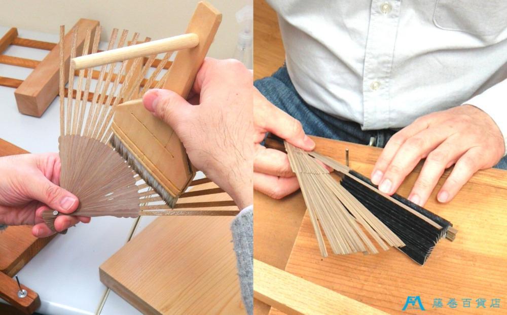 藤巻百貨店オリジナル「白竹堂×長谷川松寿堂」京友禅和紙紗綾形扇子【ブラック】