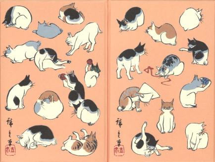 【芸艸堂】和綴じ製本の御朱印帳（歌川広重）＆てぬぐい（青地に白千鳥）