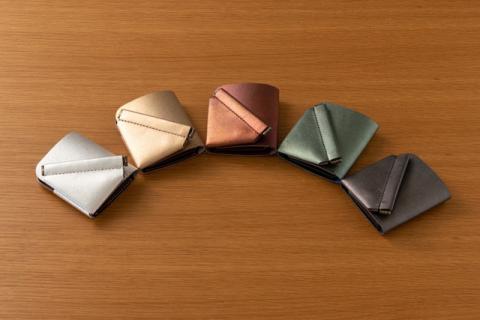 【takenaka kinsai】＼ wallet（バックスラッシュ・ウォレット）[本革・銀箔 ミニマル財布]