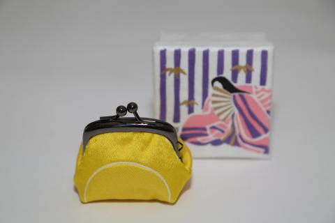 【西陣活性化を応援！】西陣織がま口（黄色）