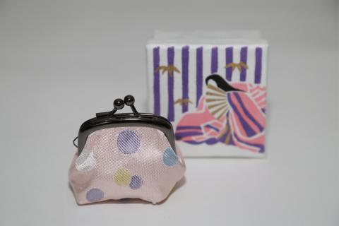 【西陣活性化を応援！】西陣織がま口（水玉）