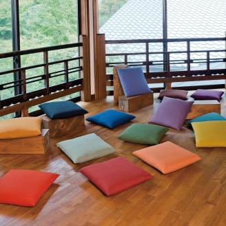 【工夫庵】色あそび 座布団 金茶（2枚セット）（YT）