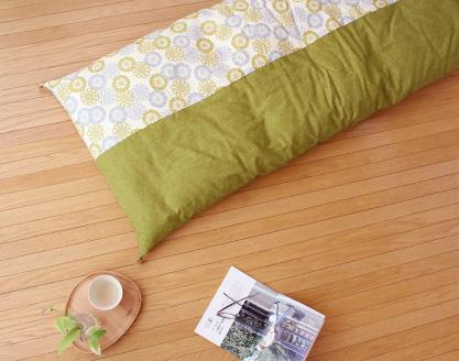 【洛中高岡屋】カバータイプごろ寝敷きふとん（普通サイズ・萌黄フローラル）
