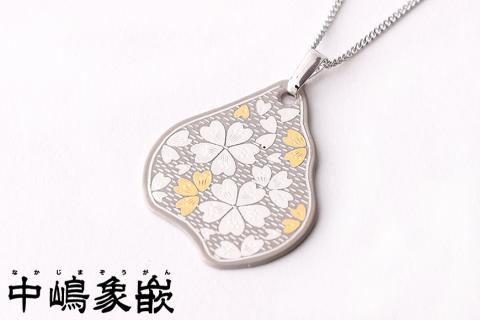 ◇【中嶋象嵌】ナシ型ペンダント〈ベージュ〉