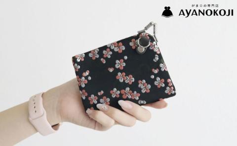 【AYANOKOJI】天溝がま口ウォレット(流花 黒)