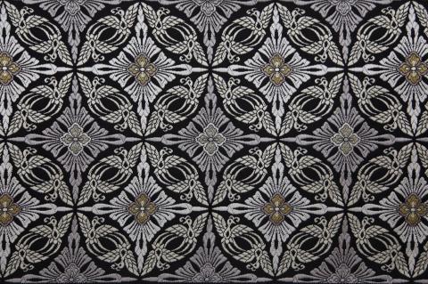 【西陣活性化を応援！】西陣織袋帯（七宝鳥文・黒）