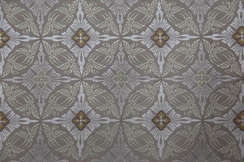 【西陣活性化を応援！】西陣織袋帯（七宝鳥文・白）