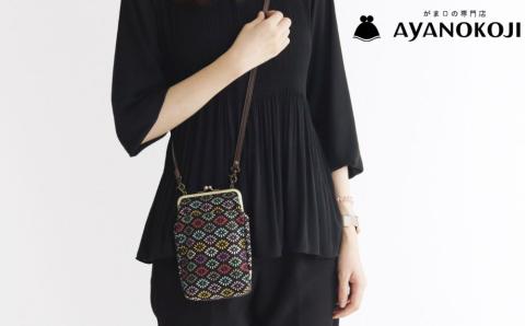 【AYANOKOJI】がま口お散歩ポシェット(京都菊菱 黒)