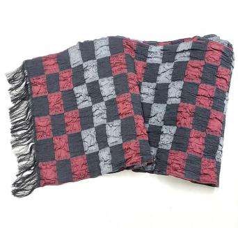 【Kyoto SILK Hannari】西陣織兵児帯　市松（黒・赤）