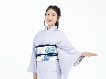 【たゆたふ】30秒で着られる色無地 袷　六花（ROCCA）（薄グレー　Ｌサイズ）