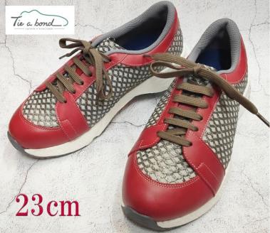 【ネーカーズ】【Tie a bond】西陣織スニーカー（赤）〈23cm〉