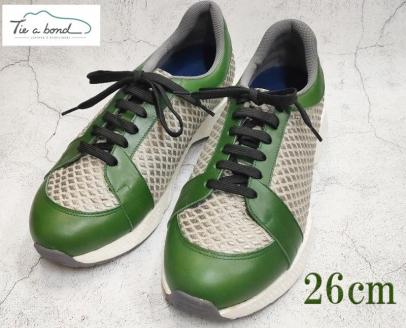 【ネーカーズ】【Tie a bond】西陣織スニーカー（緑）〈26cm〉
