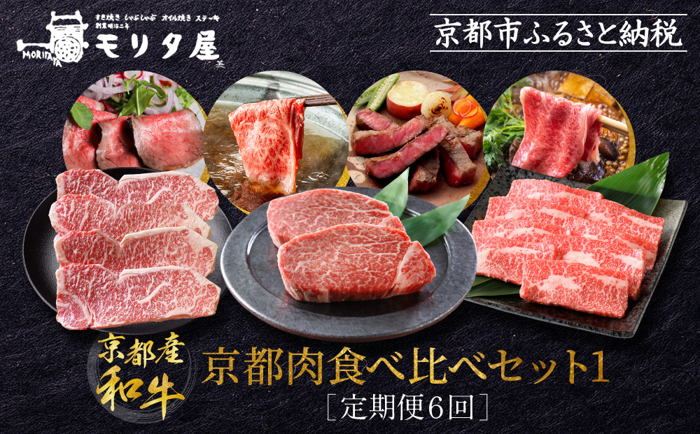 ＜定期便６回＞【京都モリタ屋】京都肉食べ比べ(1)［ 明治2年創業 京都初 牛肉専門店 有名店 高品質 和牛 切り落とし 人気 おすすめ グルメ お肉 牛肉 ブランド牛 京都肉 お取り寄せ 通販 送料無料 ふるさと納税 ］  